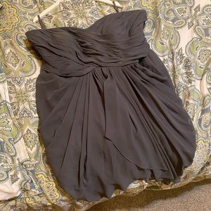 Gray Plus Size Cocktail Bridesmaid Dress